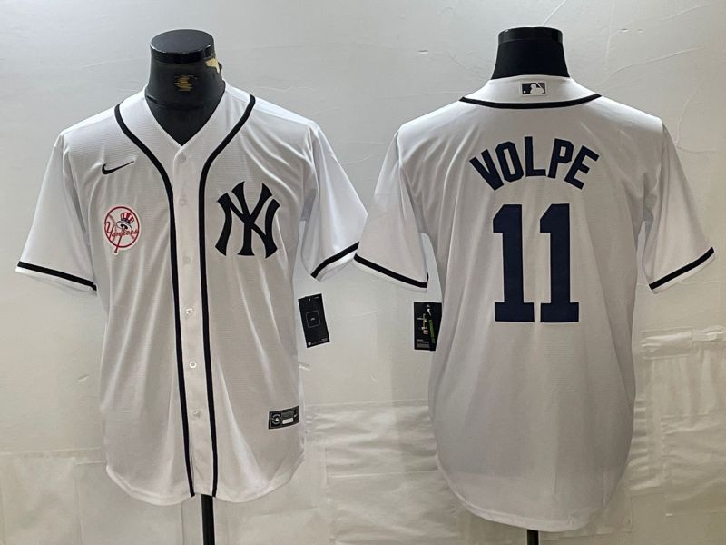 Men New York Yankees 11 Volpe White Third generation joint name Nike 2024 MLB Jersey style 3
